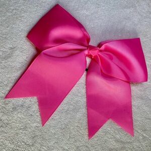 Large Pink Cheer Hair Bows Ponytail Holder in Lot of 12